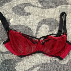 Comexim Red and Black Lace Bra